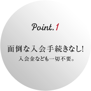 面倒な入会手続きなし!入会金なども一切不要!