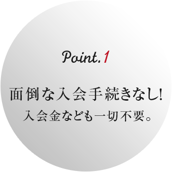 面倒な入会手続きなし!入会金なども一切不要!