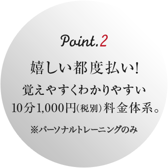 嬉しい都度払い!覚えやすくわかりやすい10分1,000円(税別)料金体系